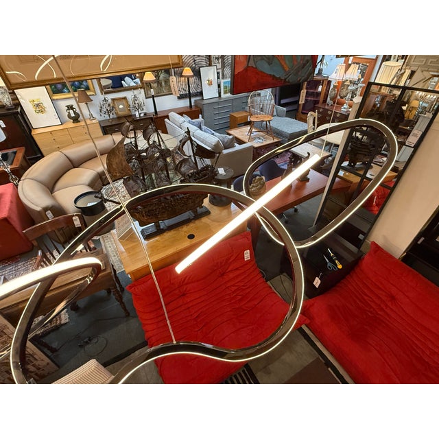 Chrome Eta Lighting Unity Chandelier, Brushed Chrome For Sale - Image 8 of 13