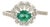 Vintage-Inspired Natural Emerald Diamond Sunburst Halo Ring in 18k Gold Size 4 For Sale