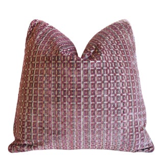 Lee Jofa Kravet Berry Velvet Feather/Down Pillow 21" Square For Sale