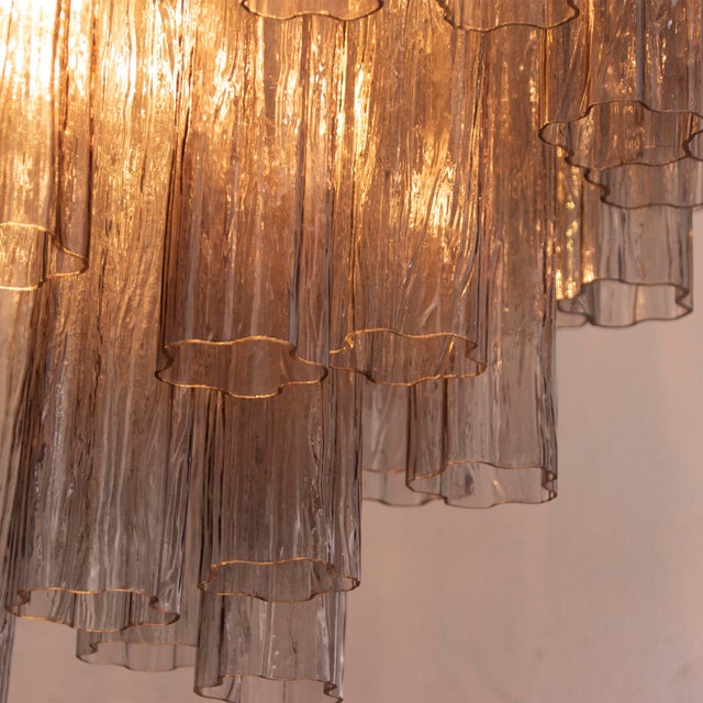 Murano Gray Glass Tronchi Chandelier, 1990s For Sale - Image 9 of 11