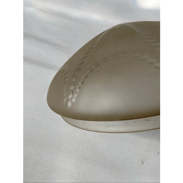 Antique Frosted Ceiling Glass Shade For Sale - Image 4 of 6