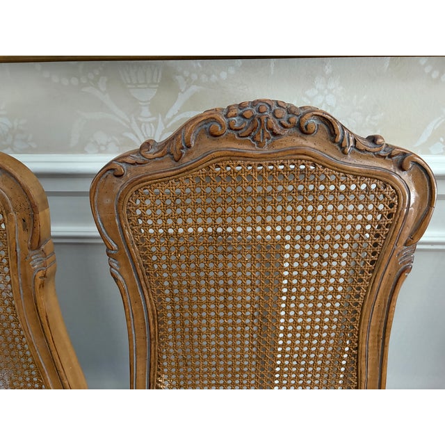 Dining Table With Set of 6 Country French Style Dining Chairs For Sale - Image 9 of 16