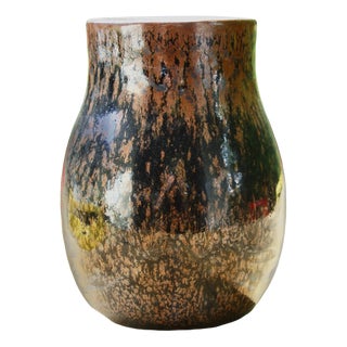Large German Vase with Flowing Glaze by Horst Kerstan, 1985 For Sale