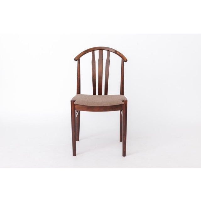 Vintage Swedish Dining Chairs in Beech Wood by Carl-Ewert Ekström, 1960s, Set of 2 For Sale - Image 4 of 11