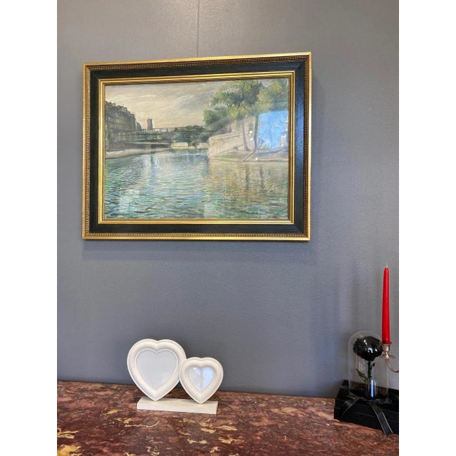 1950s Aurèle Barraud, View of the Seine, 1950s, Watercolor, Framed For Sale - Image 5 of 7