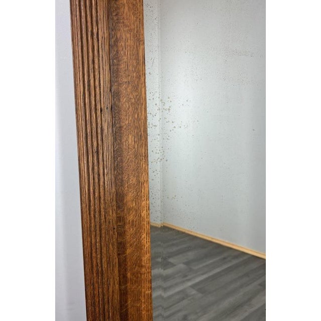 French Wall Mirror with Ornate Carved Oak Frame For Sale - Image 3 of 12