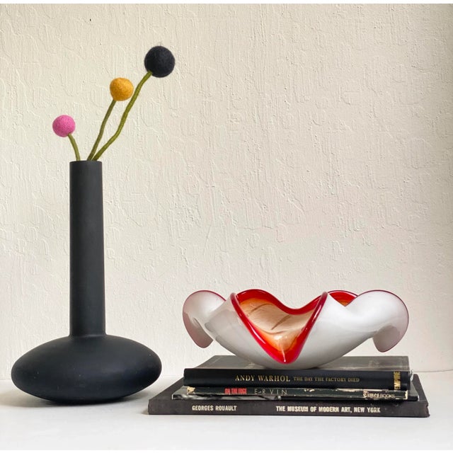 White 1960s Murano Attributed “Circus Tent” Glass Bowl Alfredo Barbini Style For Sale - Image 8 of 9