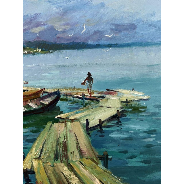 Oil Painting Pier by the Sea Yuriy Suprunchuk For Sale - Image 6 of 11