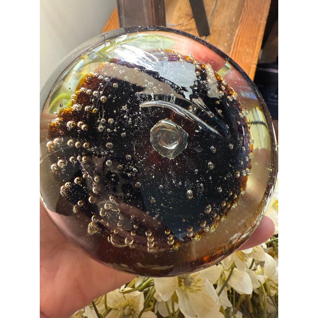 1960s Controlled Bubbles Black Mushroom Shape Bookend Paper Weight For Sale In Atlanta - Image 6 of 9