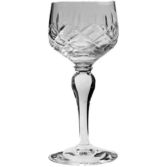 Rare vintage pair of signed Stuart Glendevon lead crystal wine hock glasses, hand blown, discontinued, excellent...