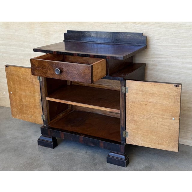 Art Deco Side Cabinets or Nightstands with Ebonized Details and Drawers, 1950s, Set of 2 For Sale - Image 14 of 17