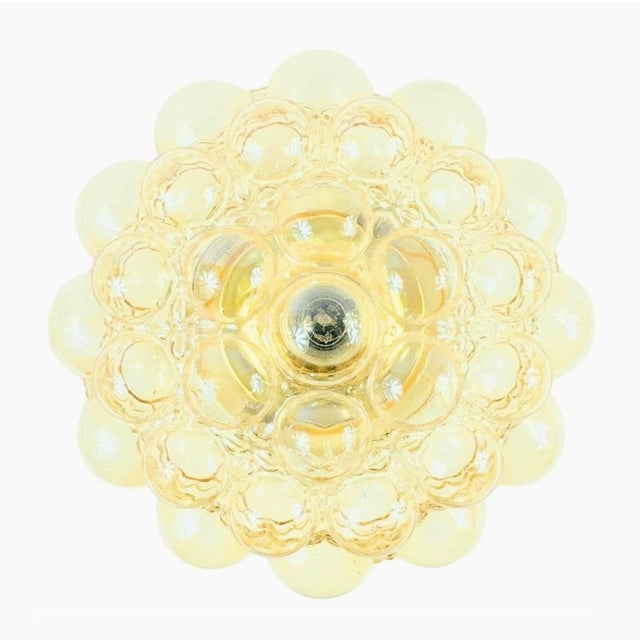 Mid-Century Modern Amber Bubble Glass Flush Mount by Helena Tynell for Limburg, Germany, 1960s For Sale - Image 12 of 12