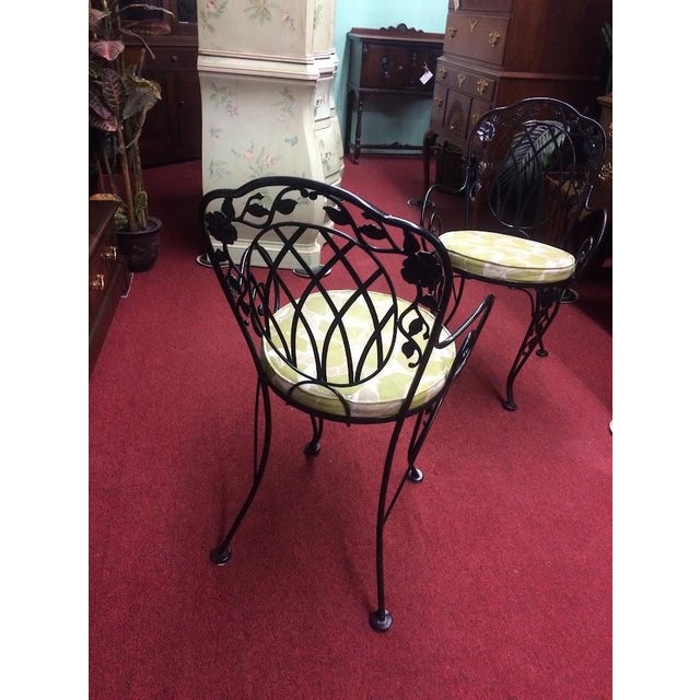 Vintage Garden Chairs, Black Metal Garden Chairs For Sale - Image 6 of 6
