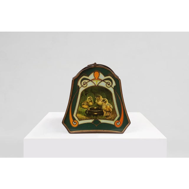 Art Nouveau Tin Can with Small Chicks, 1920s For Sale - Image 3 of 16