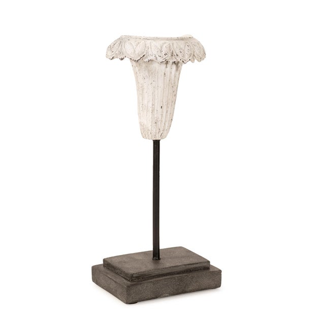 Add classical charm to your decor with this distressed white architectural column. Perfect for bookshelves, consoles, or...