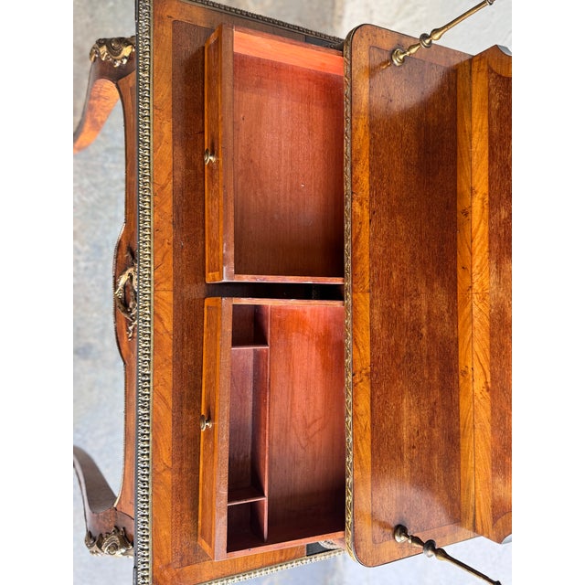 Brown French Louis XV Style Bonheur Du Jour Lady Desk For Sale - Image 8 of 12