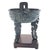Chinese Verdigris Bronze Tripod Censer on Stand, Incense Burner Vessel 11” For Sale - Image 4 of 8
