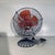 B-45 Fan with Chrome-Plated Steel Spherical Structures and Red Polycarbonate Blades from Hitachi, Japan, 1970s For Sale - Image 9 of 13