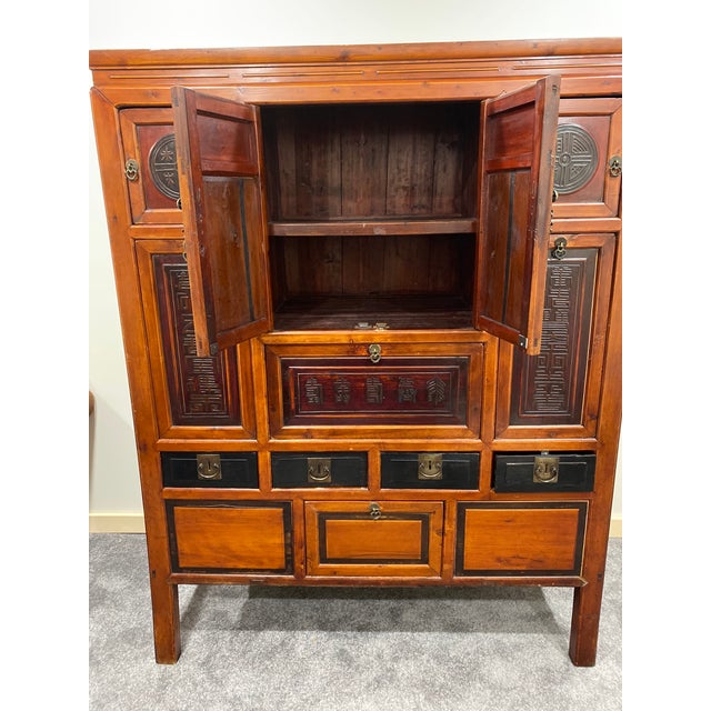 Vintage Asian Brown Storage Cabinet For Sale - Image 16 of 16