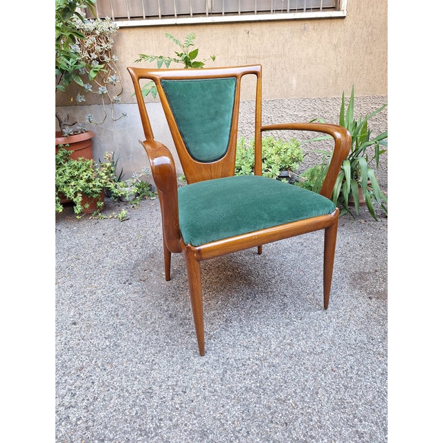 Ico Parisi Walnut Chair with Trapezoidal Backrest by Ico Parisi for Ariberto Colombo, 1949 For Sale - Image 4 of 18