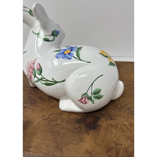 Tiffany and Co. Vintage Tiffany and Co. Porcelain Floral Bunny Rabbit Figurine For Sale - Image 4 of 7