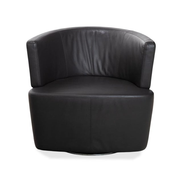 Ishino Swivel Lounge Chair in Anthracite Leather from Walter Knoll / Wilhelm Knoll For Sale - Image 14 of 15