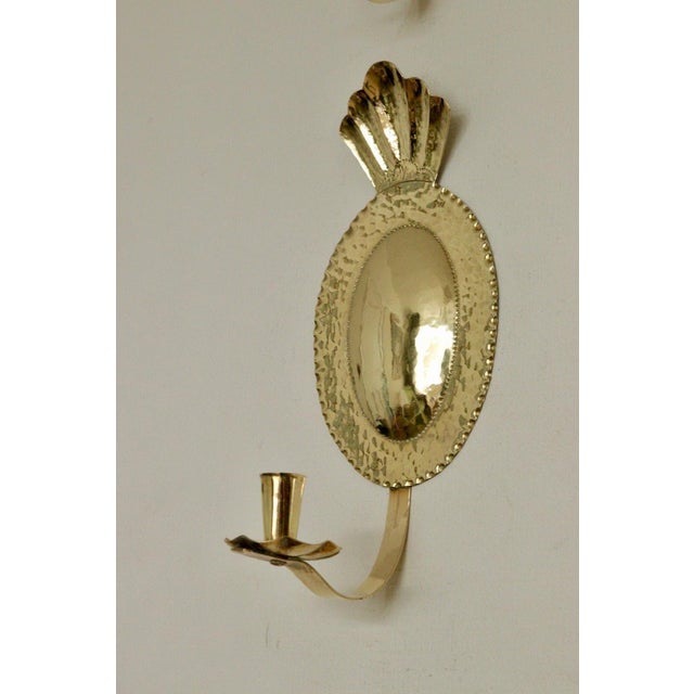 Gold Mid-Century Swedish Hammered Brass Sconces by Sonja Nashult, 1957, Set of 2 For Sale - Image 8 of 16