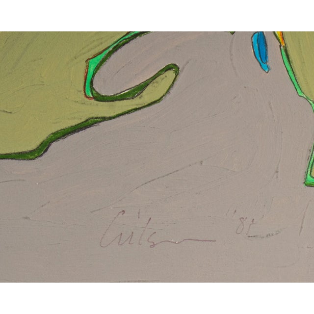 1981 Signed Abstract Mixed Media Painting by Artist Harry Hilson For Sale In Indianapolis - Image 6 of 8