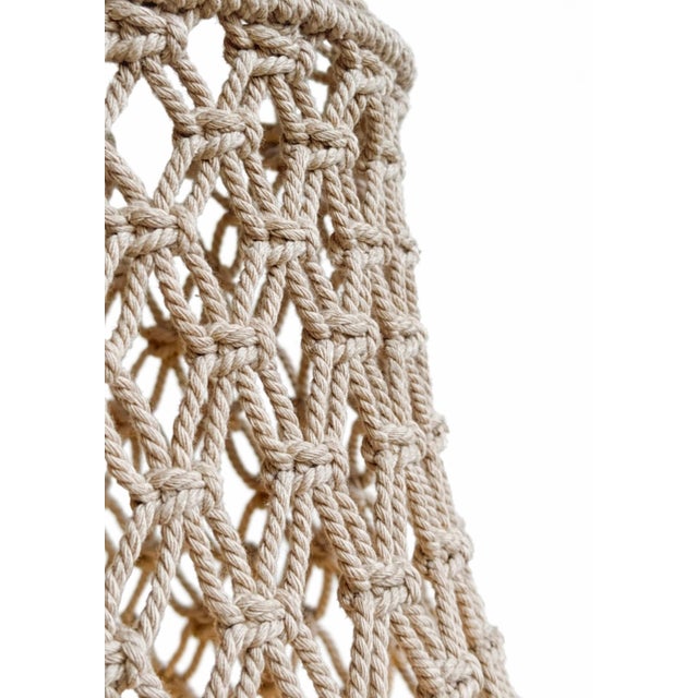 Taupe Macrame Tara Boho Coastal Pendant Light Small For Sale - Image 4 of 8