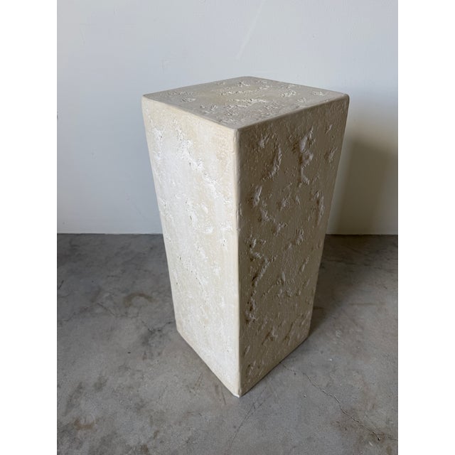 Mid-Century Modern 1980s Vintage Postmodern Organic Textured Plaster Display Pedestal For Sale - Image 3 of 12