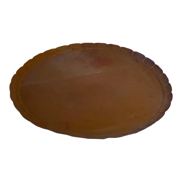 1945 Arts & Crafts Style Armenac Hairenian Large Copper Tray For Sale