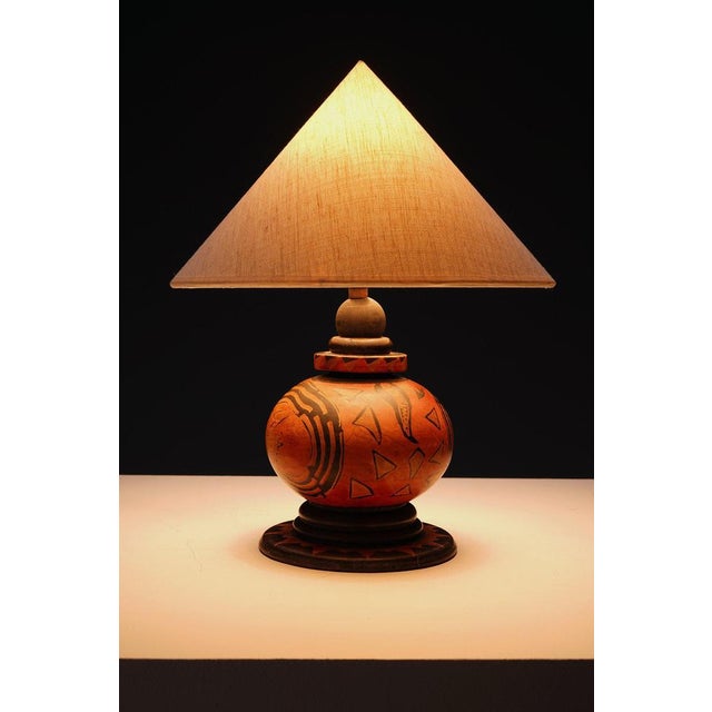 Brown Amsterdamse School Table Lamp by H. Steinpatz For Sale - Image 8 of 10