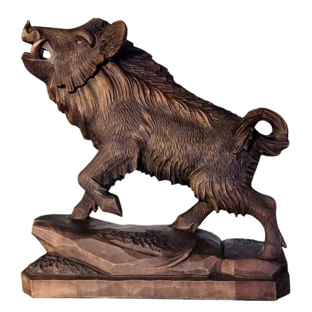 Brown Black Forest Boar, 1920s For Sale - Image 8 of 10