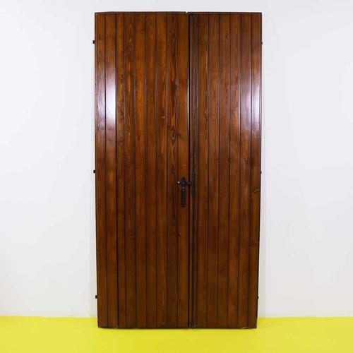Rustic Pine Double Slatted Door with Hardware For Sale - Image 11 of 11