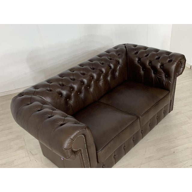 English Chesterfield Sofa in Leather For Sale - Image 3 of 8