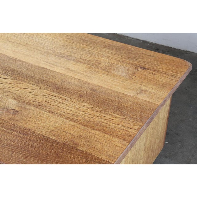Mid-Century Oak Writing Desk with 6 Drawers and Open Back in the style of Henning Kjærnulf, 1960s For Sale - Image 16 of 18
