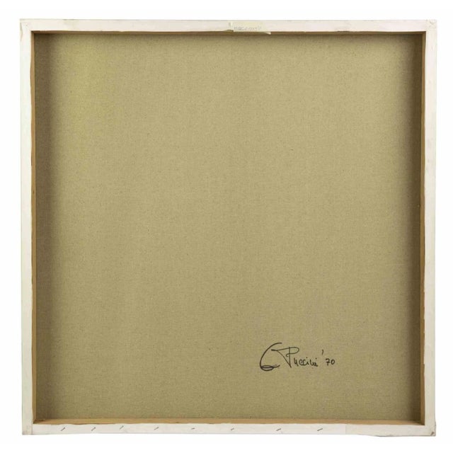 Pink composition is a contemporary artwork realized by Genny Puccini in 1970. Acrylic on canvas. Signed and dated by the...