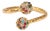 Radiant Duo Multi Gemstone & Diamond Gold Adjustable Ring, Size 8 For Sale