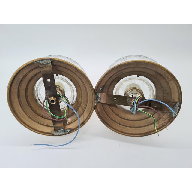 Vintage Wall Sconces in Brass and Cut Glass, 1970s, Set of 2 For Sale - Image 6 of 9