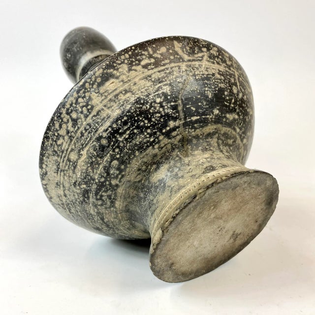 Ceramic Ming Dynasty Chinese Black Ceramic Vase For Sale - Image 7 of 10