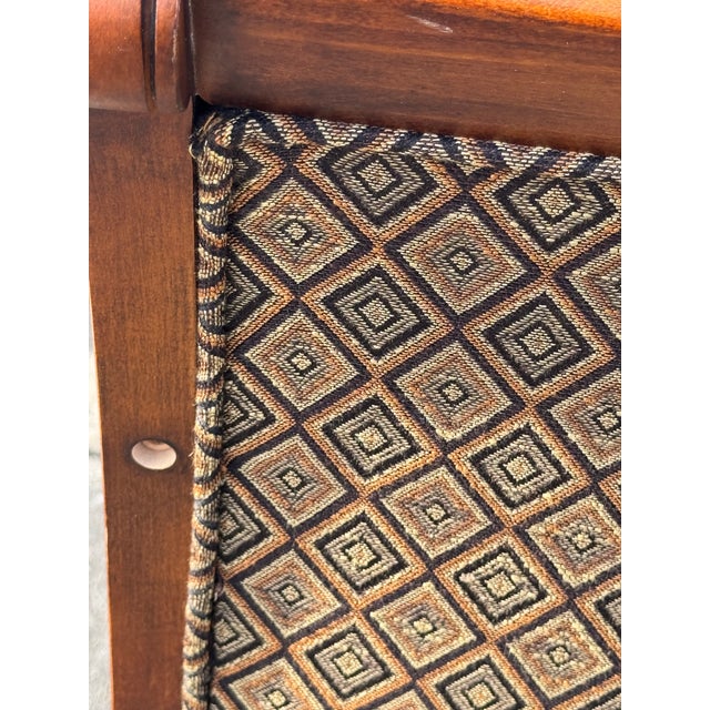 Vintage Fairfield Armchair Traditional Style Geometric Upholstery Wood Frame For Sale - Image 9 of 12