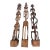 1960s African Ebony Stick Totem Figures, Malawi Tribal Wooden Sculptures 3 Pc For Sale