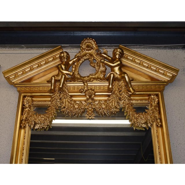 English Neo-Classical Gilt Mirror with Palladian Cherubs For Sale - Image 11 of 18