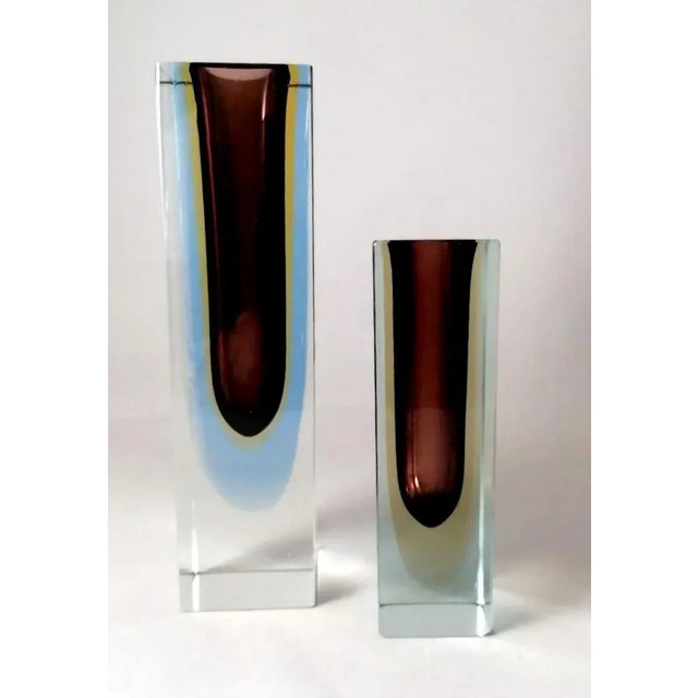 Murano Sommerso Colored Glass Vases by Alessandro Mandruzzato, 1960s, Set of 2 For Sale - Image 13 of 13