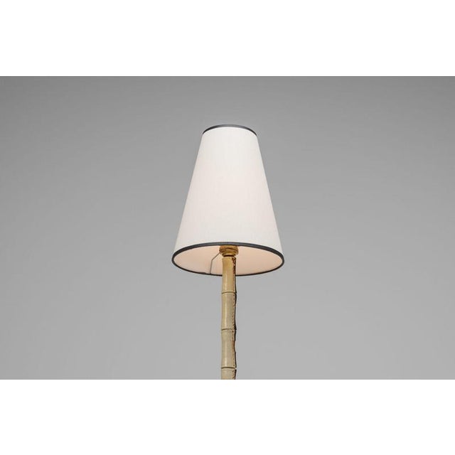 Black Leather Table Lamp by Jacques Adnet, France, 1950 For Sale - Image 8 of 13