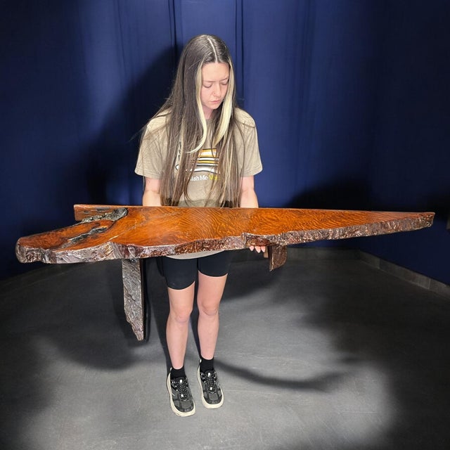 George Nakashima Organic Rustic 1960s Live-Edge Redwood Wall Shelves For Sale - Image 4 of 18