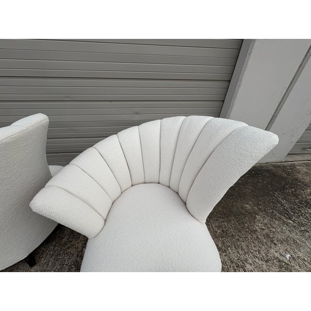Pair of Asymmetrical Channel Back Lounge Chairs For Sale - Image 10 of 14