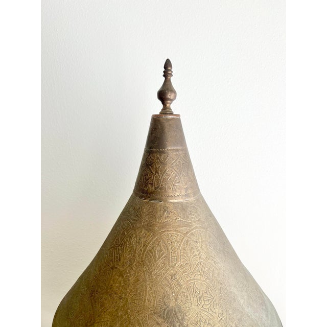 Mid 20th Century Mid 20th Century Moroccan Brass Lidded Vessel For Sale - Image 5 of 6