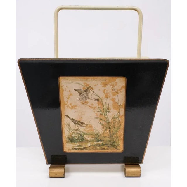 English Metal Magazine Rack, 1950s For Sale - Image 4 of 12