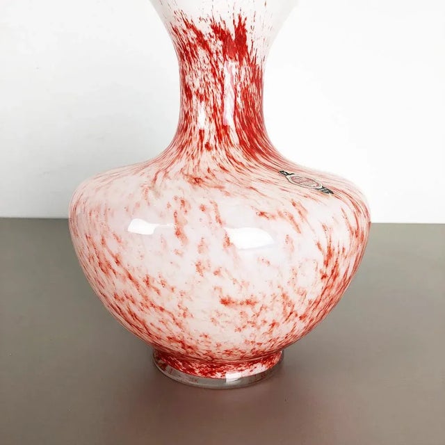 Large Vintage Pop Art Opaline Florence Vase, Italy For Sale - Image 4 of 11